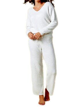 Softies Set Solid Marshmallow V-Neck Lounge Set Cream Almond Medium